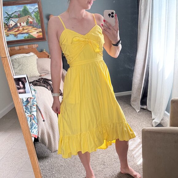 Bright Yellow Dress with Ruffles - Picture 1 of 8